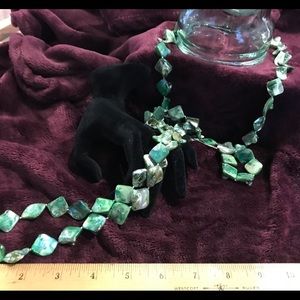 Beautiful Green Mother of Pearl beaded necklace